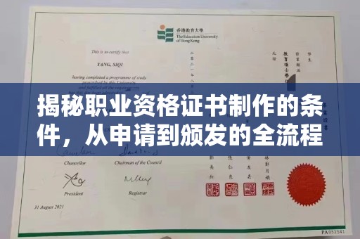 和龙揭秘职业资格证书制作的条件，从申请到颁发的全流程解析