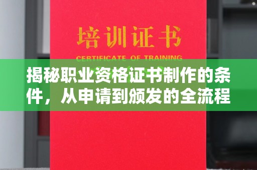 和龙揭秘职业资格证书制作的条件，从申请到颁发的全流程解析