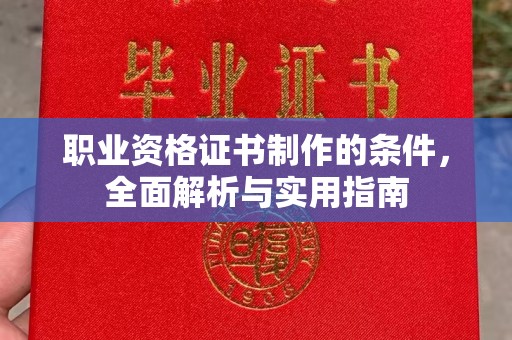 和龙职业资格证书制作的条件，全面解析与实用指南